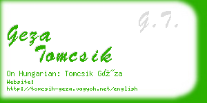 geza tomcsik business card